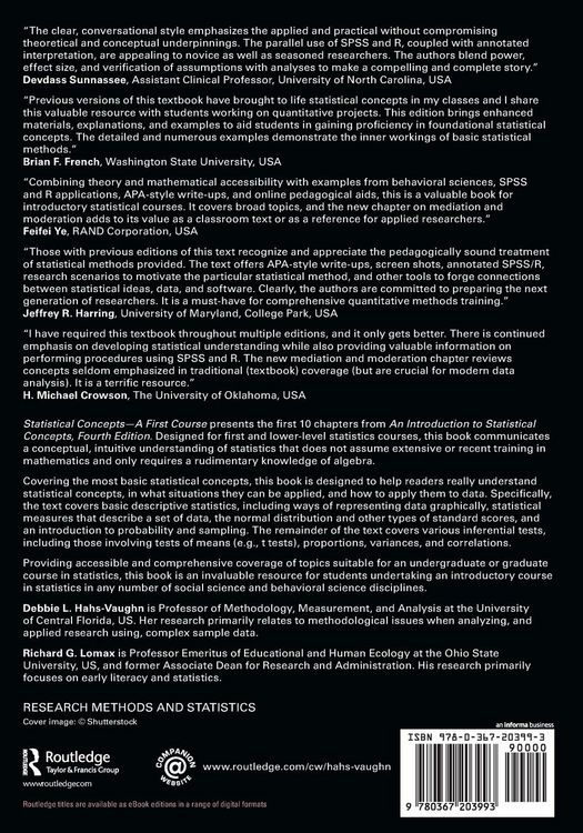 Produktbild: Statistical Concepts - A First Course