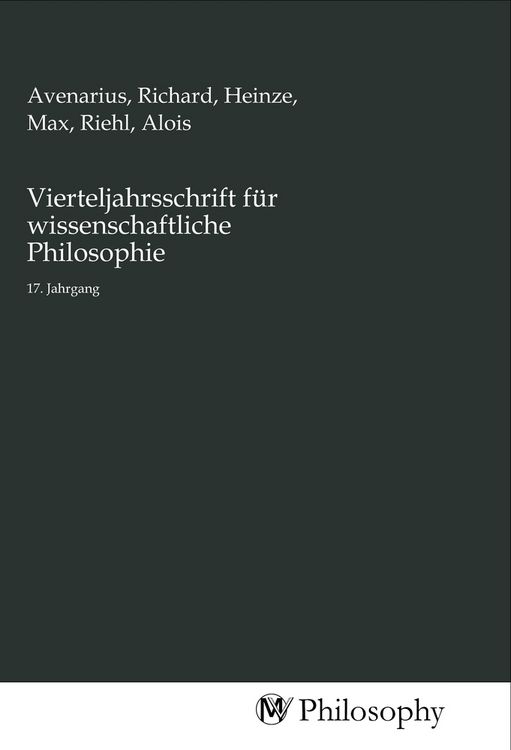 Produktbild: Vierteljahrsschrift f&uuml;r wissenschaftliche Philosophie