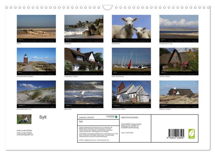 Produktbild: Sylt (Wandkalender 2026 DIN A3 quer), CALVENDO Monatskalender