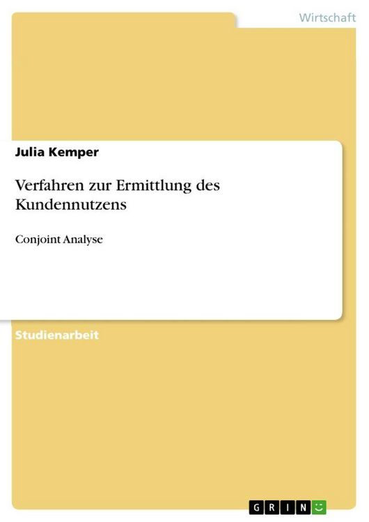 Produktbild: Verfahren zur Ermittlung des Kundennutzens