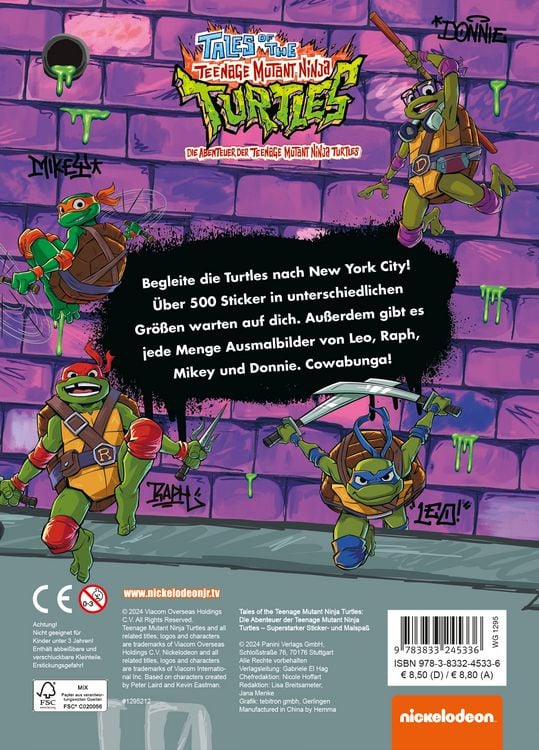 Produktbild: Tales of the Teenage Mutant Ninja Turtles: Mein superstarker Sticker- und Malspa&szlig;