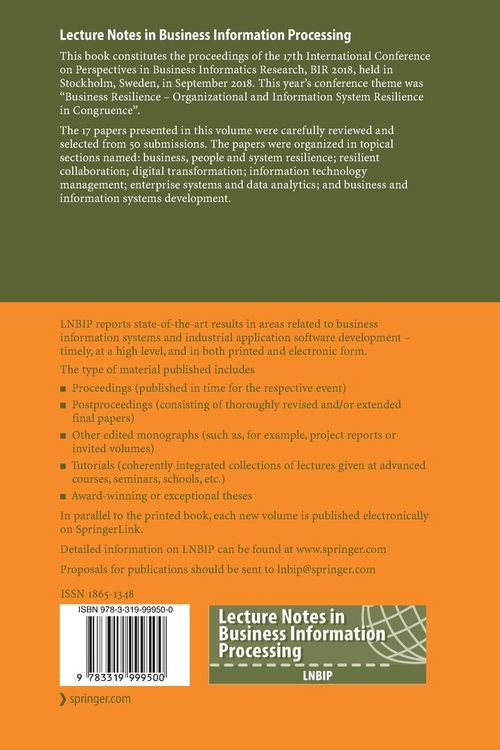 Produktbild: Perspectives in Business Informatics Research