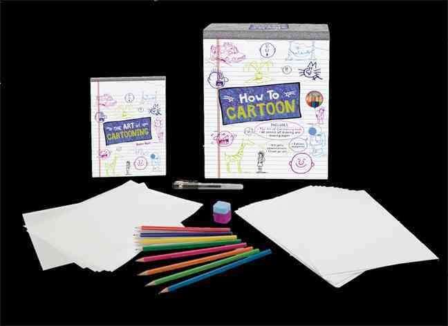Produktbild: How to Cartoon [With 8 Colored, 1 Gel Pen and Instructional Book and Pencil Sharpener and 50 Sheets Blank, 16 Shee