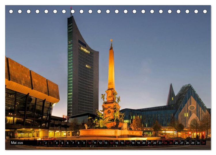 Produktbild: Reise durch Leipzig (Tischkalender 2026 DIN A5 quer), CALVENDO Monatskalender