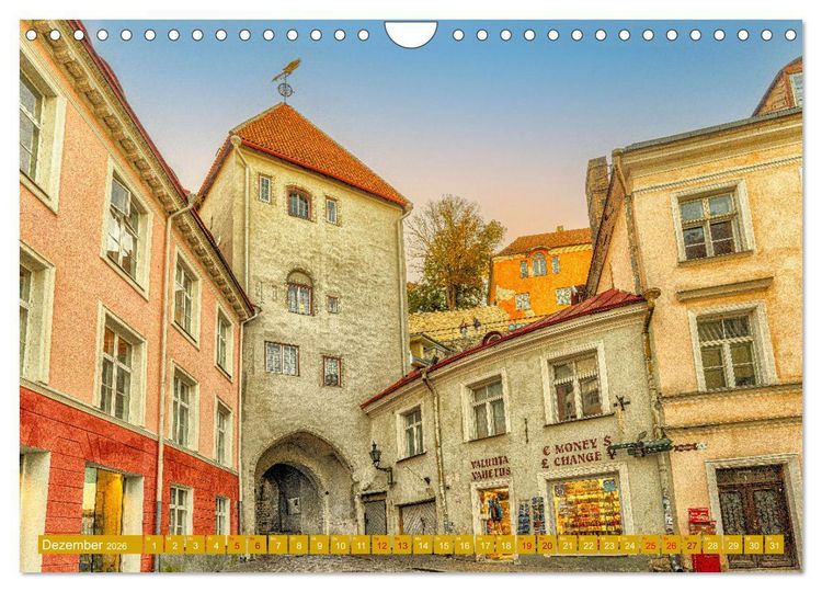 Produktbild: T&uuml;ren-Tore-Tallinn, Stadt mit m&auml;rchenhafter Atmosph&auml;re und Charme (Wandkalender 2026 DIN A4 quer), CALVENDO Monatskalender