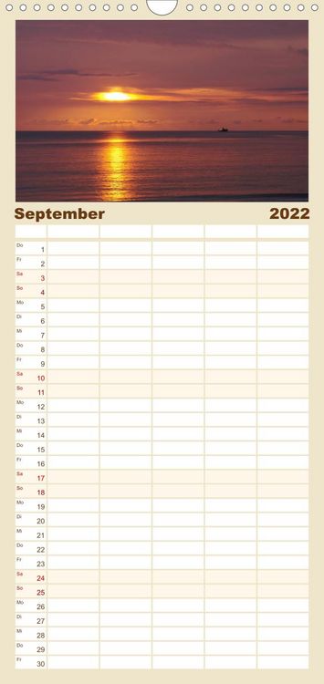 Produktbild: Familienplaner Farben am Meer (Wandkalender 2022 , 21 cm x 45 cm, hoch)