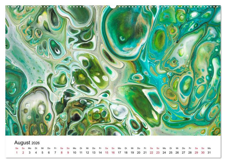 Produktbild: Acrylic Pouring - Faszinierende Farben und Formen (hochwertiger Premium Wandkalender 2026 DIN A2 quer), Kunstdruck in Hochglanz
