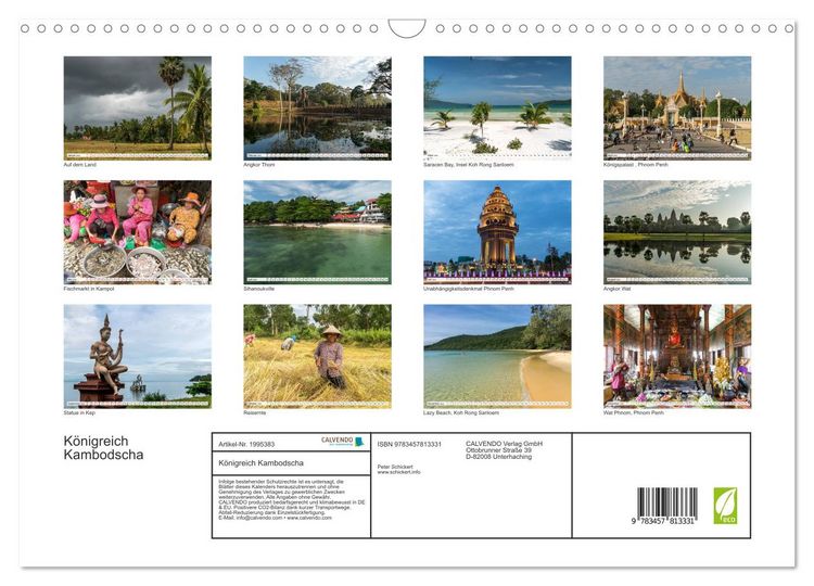 Produktbild: K&ouml;nigreich Kambodscha (Wandkalender 2026 DIN A3 quer), CALVENDO Monatskalender