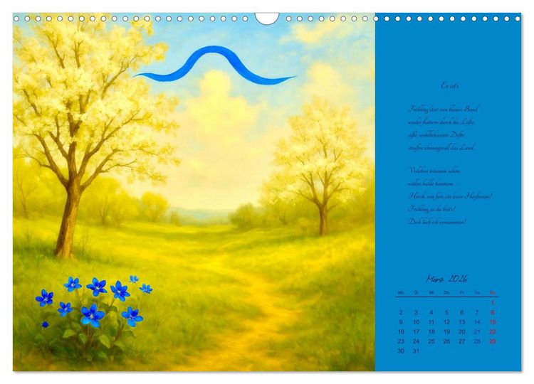 Produktbild: Gedichte. Die ber&uuml;hmtesten deutschsprachigen Verse (Wandkalender 2026 DIN A3 quer), CALVENDO Monatskalender