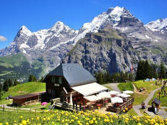 Produktbild: CALVENDO Puzzle Allmendhubel - Eiger-M&ouml;nch-Jungfrau - swissmountainview.ch | 1000 Teile Lege-Gr&ouml;&szlig;e 64x48cm Foto-Puzzle f&uuml;r gl&uuml;ckliche Stunden
