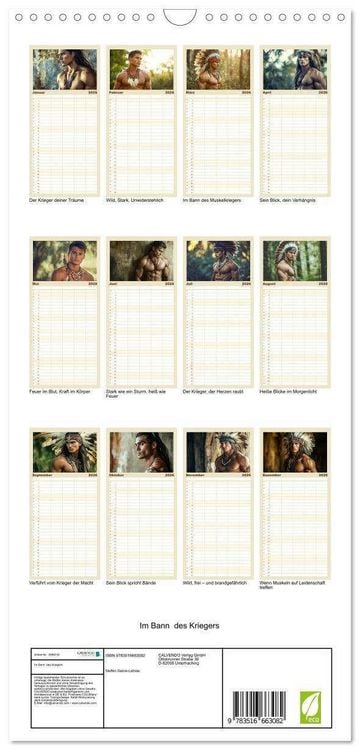 Produktbild: Familienplaner 2026 - Im Bann des Kriegers mit 5 Spalten (Wandkalender, 21 x 45 cm) CALVENDO