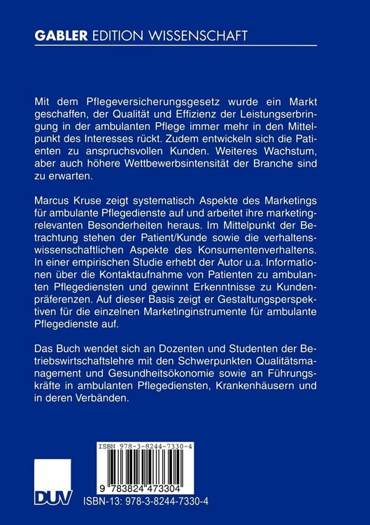 Produktbild: Marketing ambulanter Pflegedienste