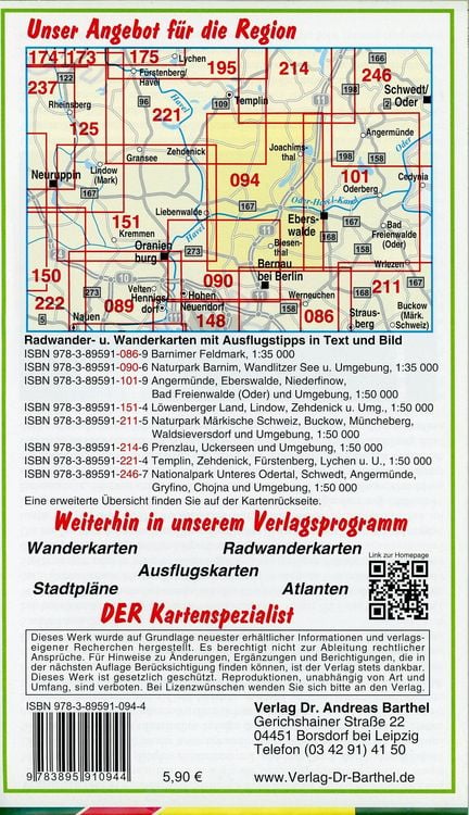 Produktbild: Radwander- und Wanderkarte Schorfheide, Eberswalde, Biesenthal, Werbellinsee und Umgebung