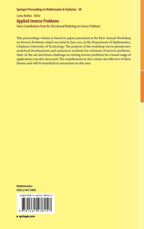 Produktbild: Applied Inverse Problems