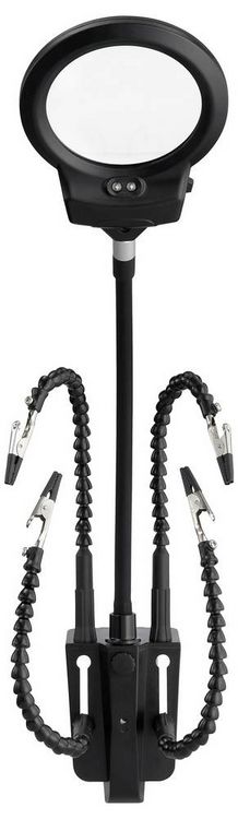 Produktbild: TOOLCRAFT TC-ZD-11N-1 Dritte Hand mit Lupe (&Oslash; x H) 90mm x 268mm 1St.