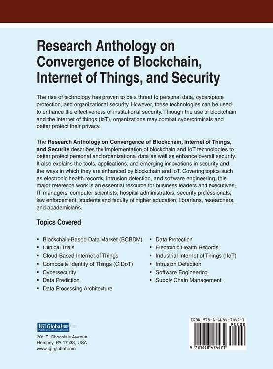 Produktbild: Research Anthology on Convergence of Blockchain, Internet of Things, and Security, VOL 1
