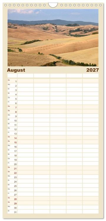 Produktbild: Familienplaner 2027 - Crete Senesi - Highlights einer einzigartigen Region mit 5 Spalten (Wandkalender, 21 x 45 cm) CALVENDO