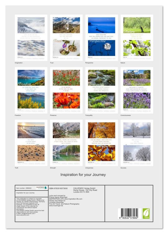 Produktbild: Inspiration for your Journey (High Quality Premium Wall Calendar 2026 DIN A2 portrait),CALVENDO 12 Month Wall Calendar