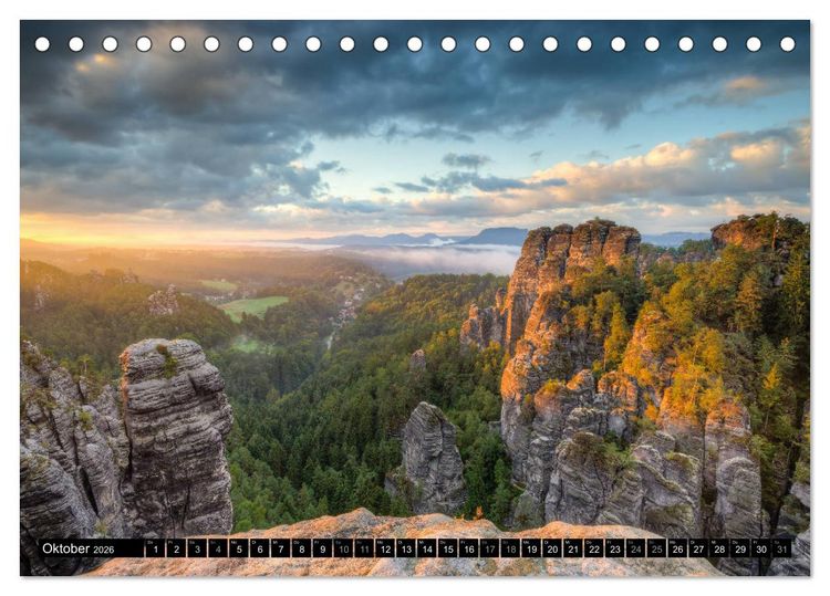 Produktbild: Wundersch&ouml;nes Elbsandsteingebirge (Tischkalender 2026 DIN A5 quer), CALVENDO Monatskalender