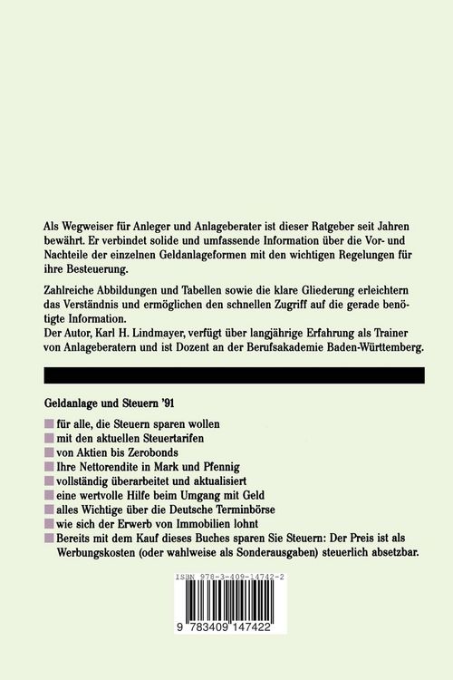 Produktbild: Geldanlage und Steuern &rsquo;91