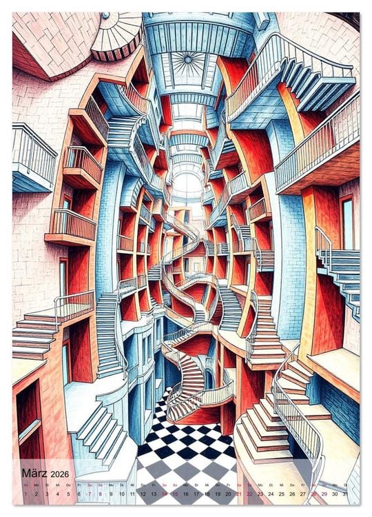 Produktbild: Architekturen des Unm&ouml;glichen - Zwischen Realit&auml;t und Illusion (Wandkalender 2026 DIN A4 hoch), CALVENDO Monatskalender