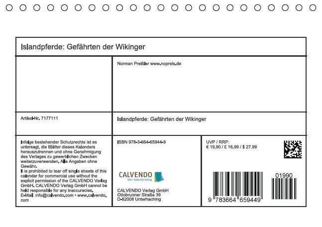 Produktbild: Islandpferde: Gef&auml;hrten der Wikinger (Tischkalender immerw&auml;hrend DIN A5 quer)