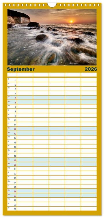 Produktbild: Familienplaner 2026 - Vorpommern im Fokus mit 5 Spalten (Wandkalender, 21 x 45 cm) CALVENDO