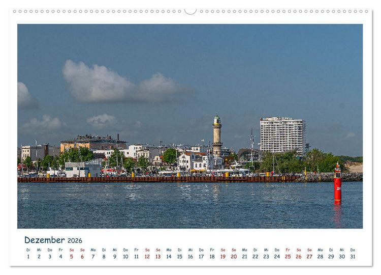 Produktbild: Warnem&uuml;nde an der Ostsee (Wandkalender 2026 DIN A2 quer), CALVENDO Monatskalender