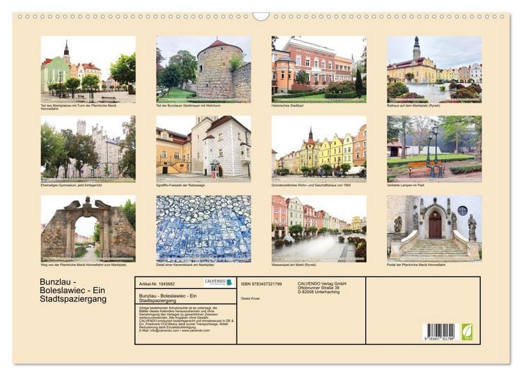 Produktbild: Bunzlau - Boleslawiec - Ein Stadtspaziergang (Wandkalender 2026 DIN A2 quer), CALVENDO Monatskalender
