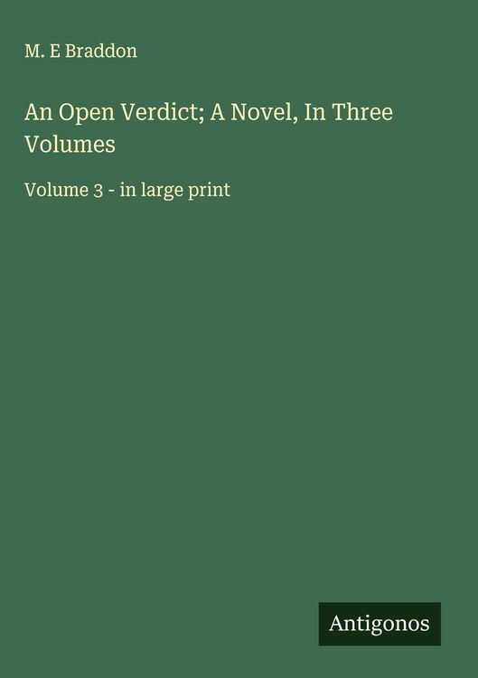Produktbild: An Open Verdict; A Novel, In Three Volumes