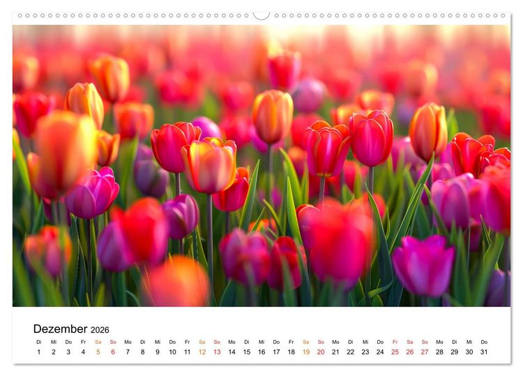 Produktbild: Tulpen - ein Farbenmeer (hochwertiger Premium Wandkalender 2026 DIN A2 quer), Kunstdruck in Hochglanz