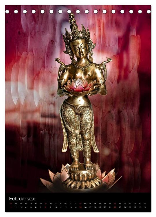 Produktbild: SKULPTUREN Hinduistische G&ouml;ttinnen und G&ouml;tter &bull; Buddhas (Tischkalender 2026 DIN A5 hoch), CALVENDO Monatskalender