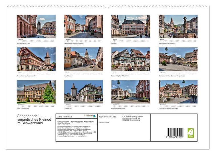 Produktbild: Gengenbach - romantisches Kleinod im Schwarzwald (hochwertiger Premium Wandkalender 2026 DIN A2 quer), Kunstdruck in Hochglanz