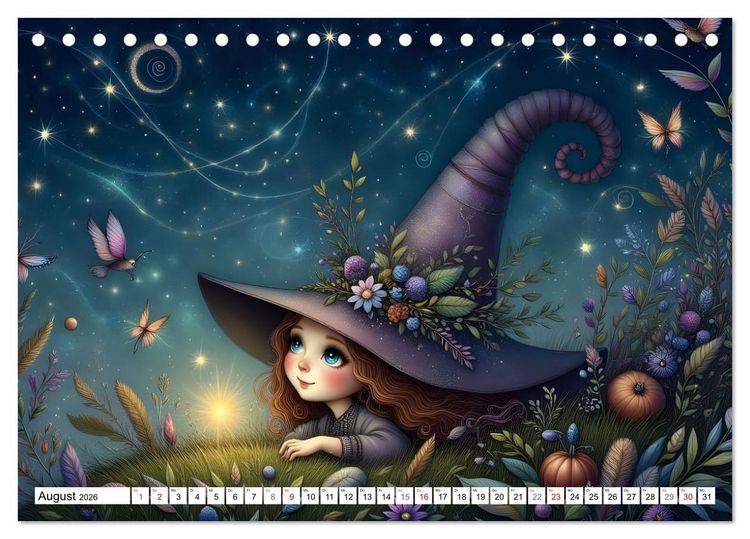 Produktbild: Luna, die kleine Zauberhexe (Tischkalender 2026 DIN A5 quer), CALVENDO Monatskalender