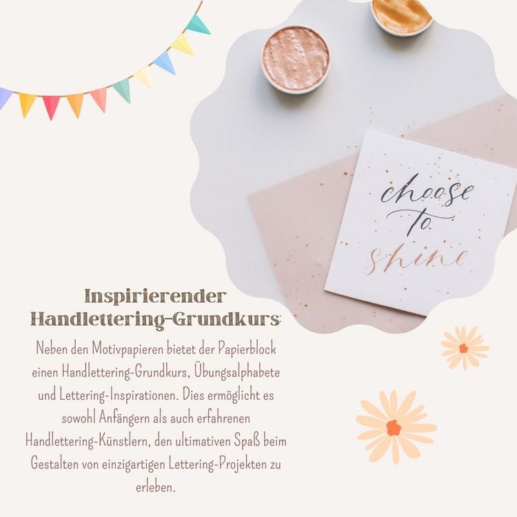 Produktbild: Design Paper A5 Alles Gute zu allem. Mit Handlettering-Grundkurs