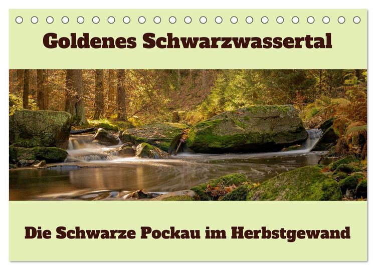 Produktbild: Die schwarze Pockau im Herbstgewand (Tischkalender 2026 DIN A5 quer), CALVENDO Monatskalender