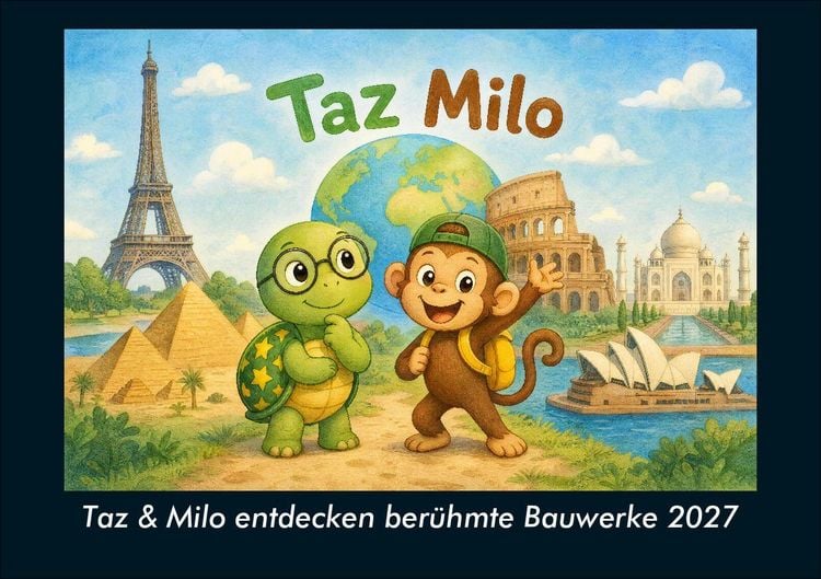 Produktbild: Taz & Milo entdecken ber&uuml;hmte Bauwerke 2027 Fotokalender DIN A5