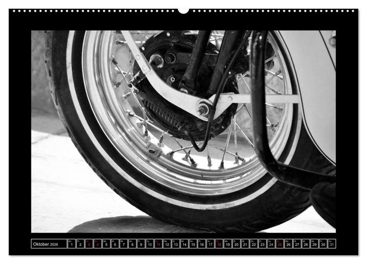 Produktbild: Harley Davidson WLA 750 in Schwarzweiss (Wandkalender 2026 DIN A2 quer), CALVENDO Monatskalender