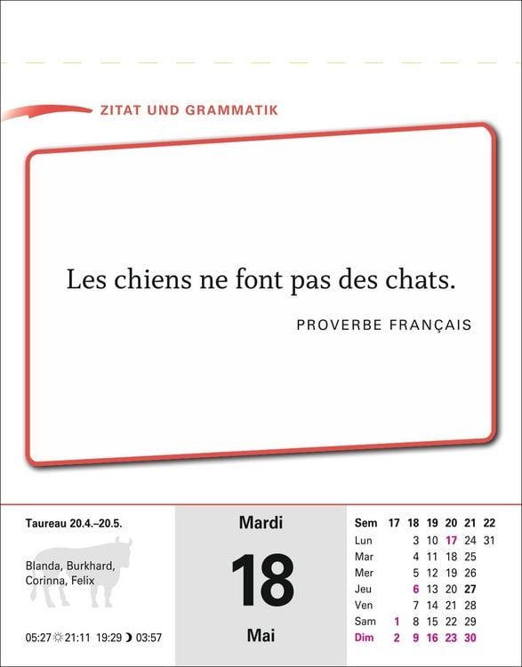 Produktbild: Franz&ouml;sisch Sprachkalender 2027 - Franz&ouml;sisch lernen leicht gemacht - Tagesabrei&szlig;kalender
