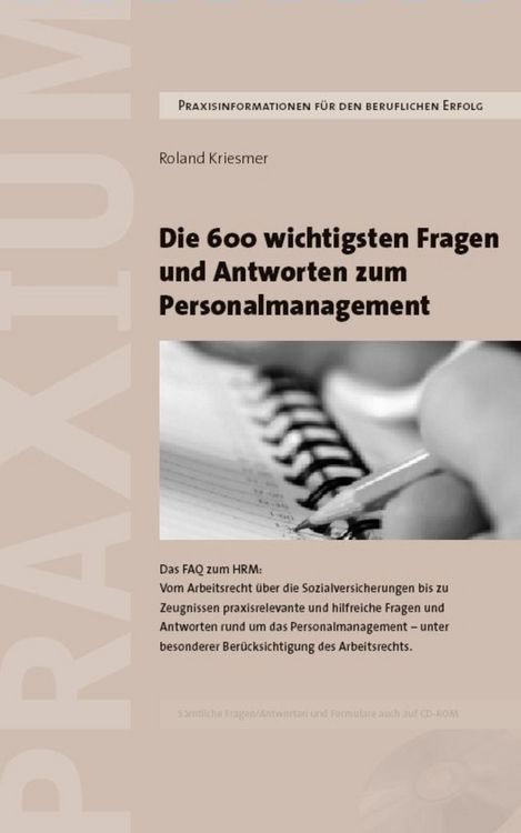 Produktbild: Die 600 wichtigsten Fragen und Antworten zum Personalmanagement