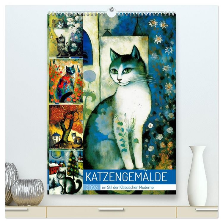 Produktbild: Katzengem&auml;lde (hochwertiger Premium Wandkalender 2026 DIN A2 hoch), Kunstdruck in Hochglanz