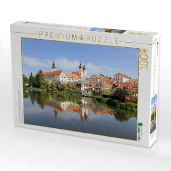 Produktbild: CALVENDO Puzzle Die tschechische Stadt Teltsch, gleich Telc, im Teich gespiegelt | 1000 Teile Lege-Gr&ouml;&szlig;e 64x48cm Foto-Puzzle f&uuml;r gl&uuml;ckliche Stunden