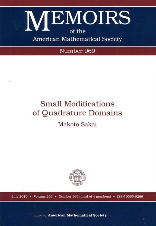 Produktbild: Morgan, J:  Small Modifications of Quadrature Domains