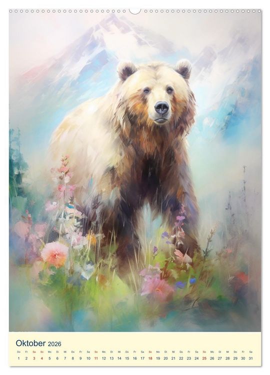 Produktbild: B&auml;ren. Duftige Aquarelle von Meister Petz (Wandkalender 2026 DIN A2 hoch), CALVENDO Monatskalender