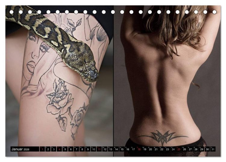 Produktbild: K&ouml;rperkult Tattoo (Tischkalender 2026 DIN A5 quer), CALVENDO Monatskalender