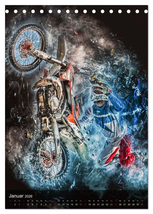 Produktbild: Motocross - einfach faszinierend (Tischkalender 2026 DIN A5 hoch), CALVENDO Monatskalender