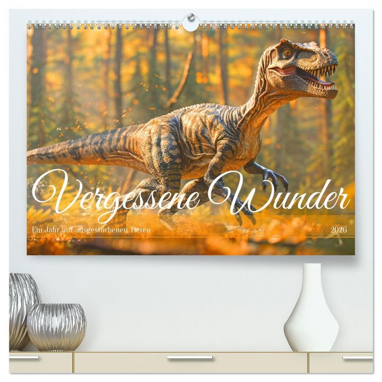 Produktbild: Vergessene Wunder - Ein Jahr mit ausgestorbenen Tieren (hochwertiger Premium Wandkalender 2026 DIN A2 quer), Kunstdruck in Hochglanz