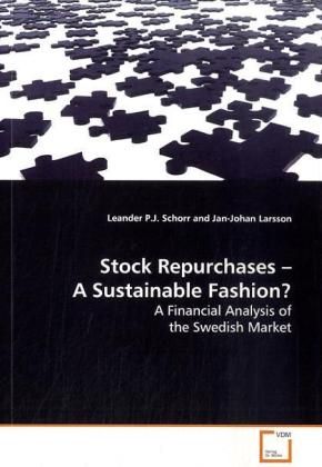 Produktbild: Schorr, L: Stock Repurchases - A Sustainable Fashion?