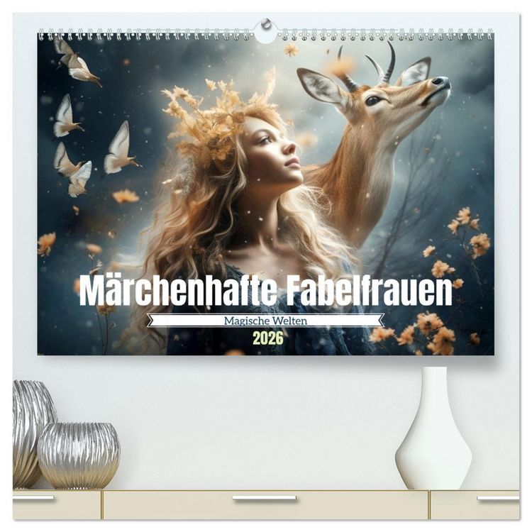 Produktbild: M&auml;rchenhafte Fabelfrauen (hochwertiger Premium Wandkalender 2026 DIN A2 quer), Kunstdruck in Hochglanz