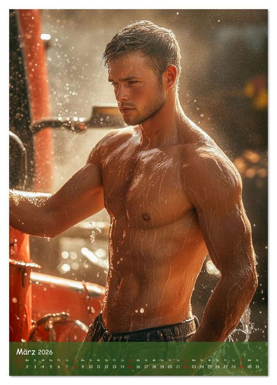 Produktbild: Muskeln, Heu und Herz - Sexy M&auml;nner vom Dorf (hochwertiger Premium Wandkalender 2026 DIN A2 hoch), Kunstdruck in Hochglanz